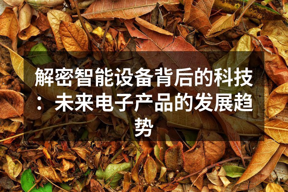 解密智能设备背后的科技：未来电子产品的发展趋势
